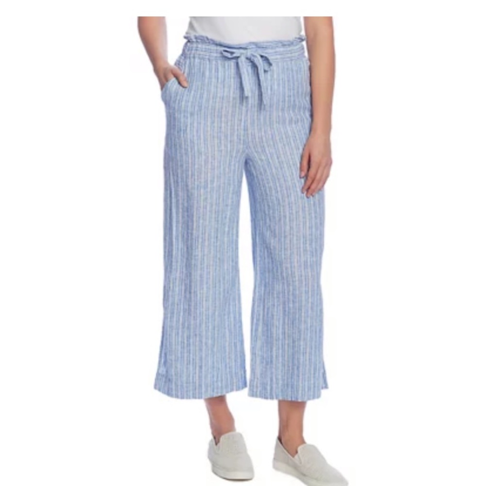 NWT Vince Camuto slit linen stripe pants size M